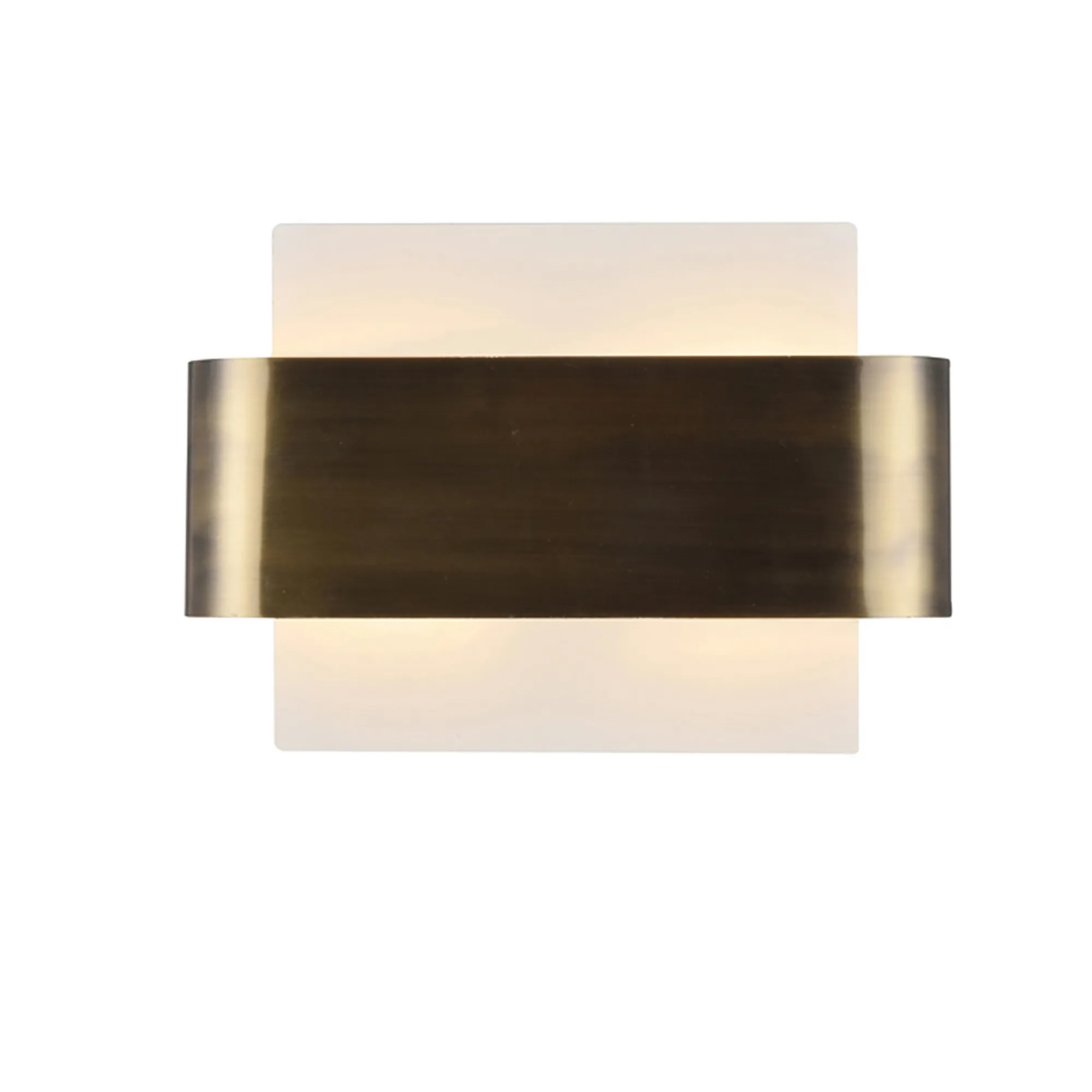 D0379  Damo Wall 2 Light Antique Brass, White